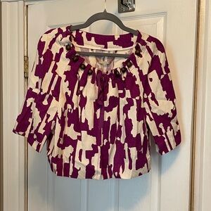 Tina Turk Stylish Purple and White Women's Top